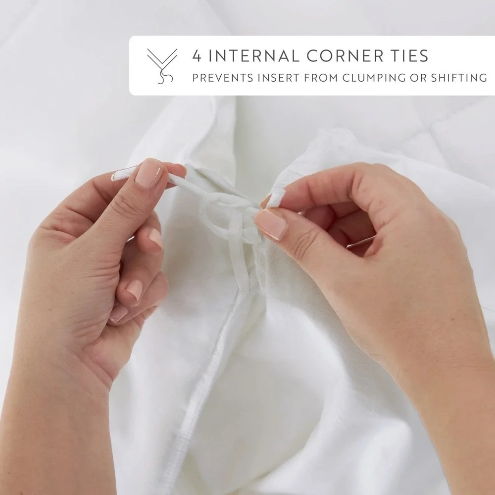 New Linens and Hutch 3-Piece King Essential Duvet Cover Set White Wrinkle Free